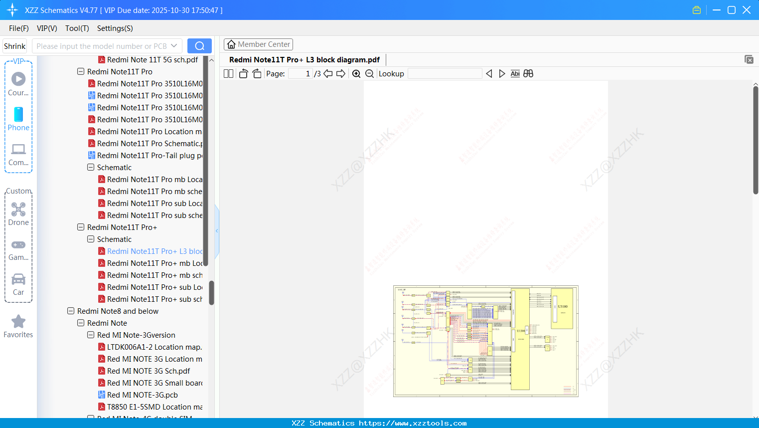 Xiaomi Redmi Note11T Pro+ L3 Block Diagram